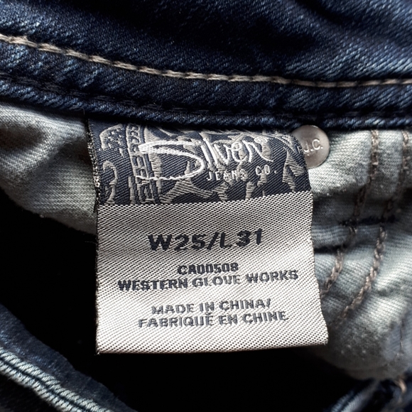 Dark Wash Silver Skinny Jeans - Picture 7 of 7